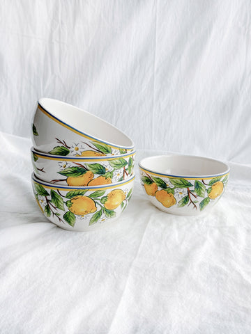 Sicilian Lemons Bowls, Set of 4