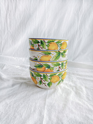 Sicilian Lemons Bowls, Set of 4