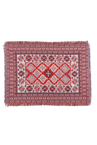 Red Jacquard Sofa Blanket